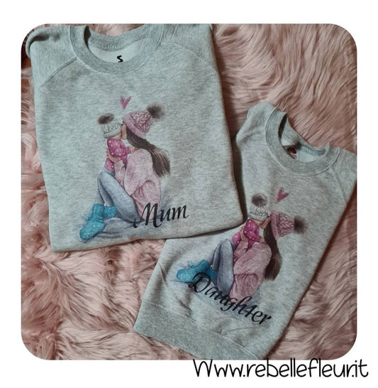 Coppia di felpe mum e daughter