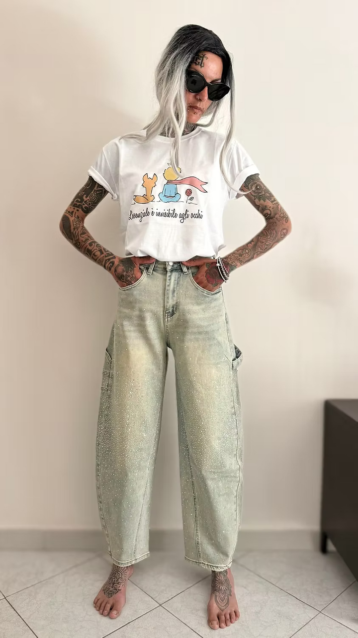 Jeans carpenter glitter sabbiato
