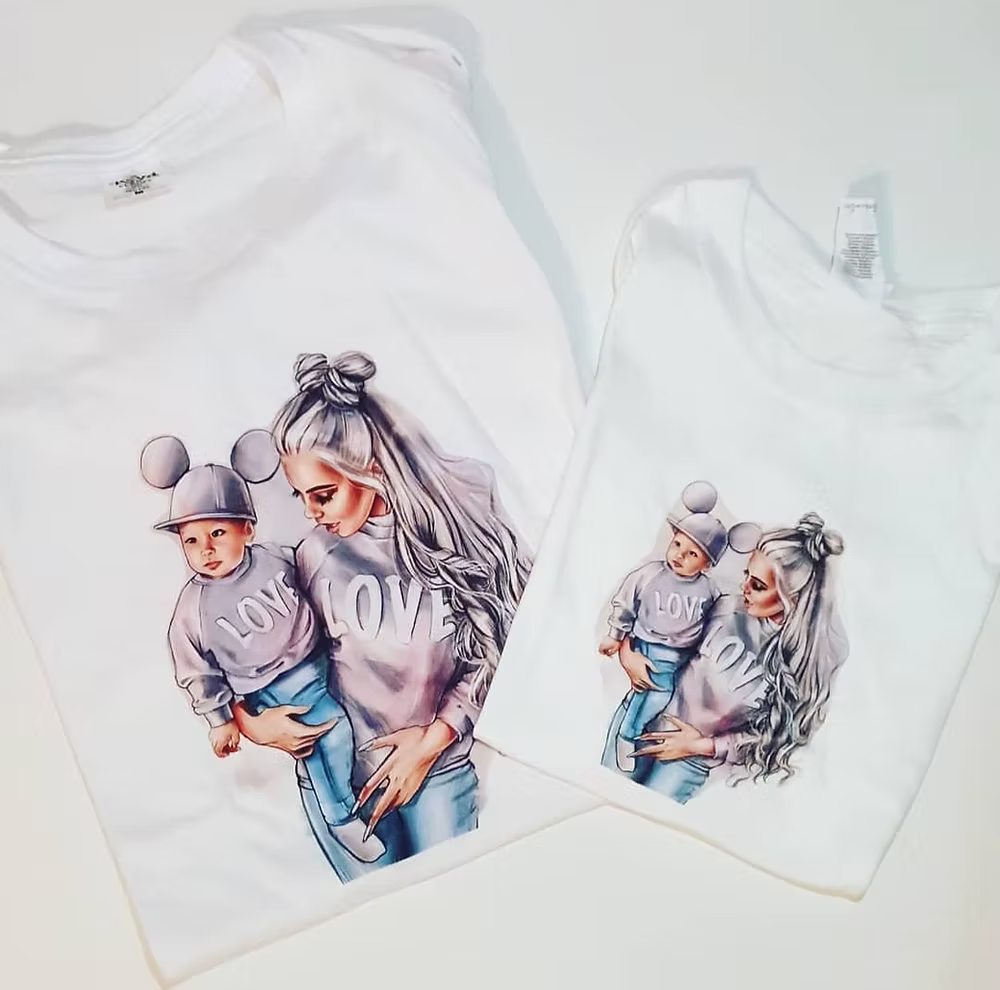 T-shirt Mamma e bimbo orecchie
