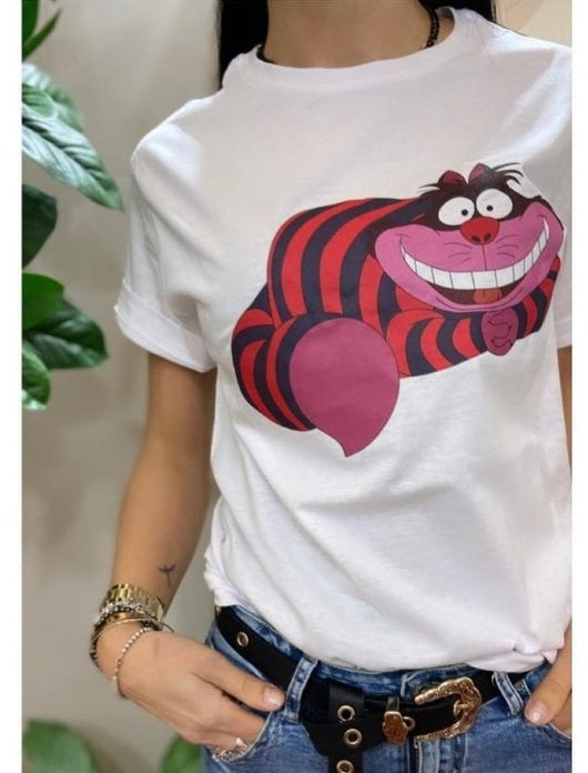 T-shirt Stregatto viola
