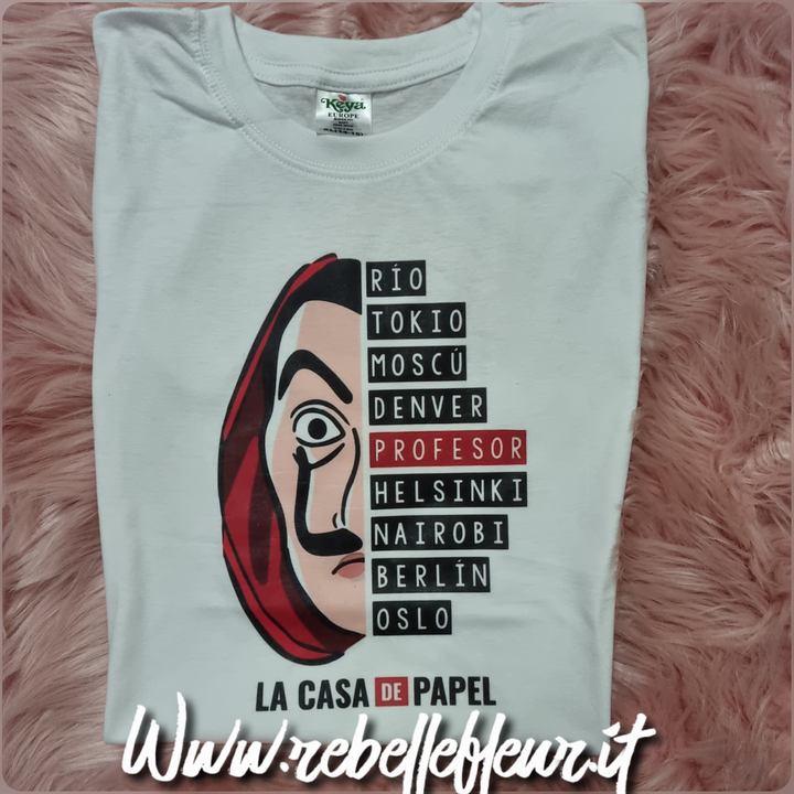 T-shirt casa di carta con nomi
