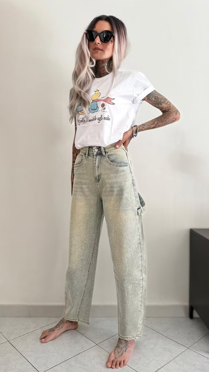 Jeans carpenter glitter sabbiato