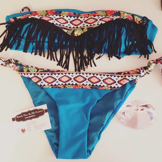 Bikini con frange fantasia