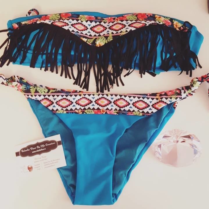 Bikini con frange fantasia