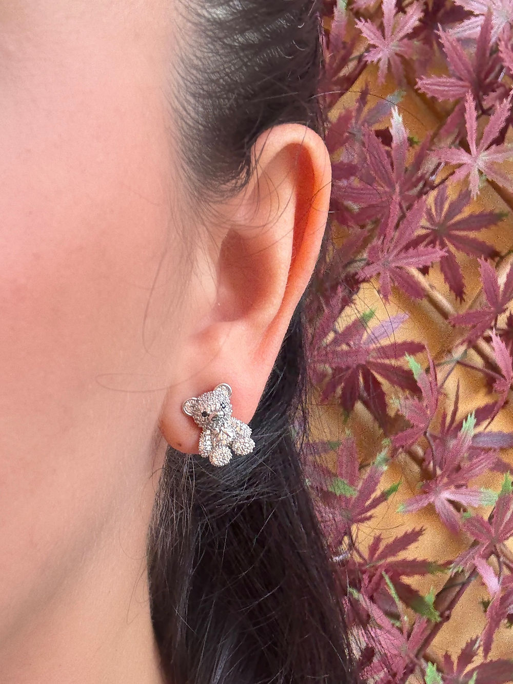 Orecchini orsetto strass