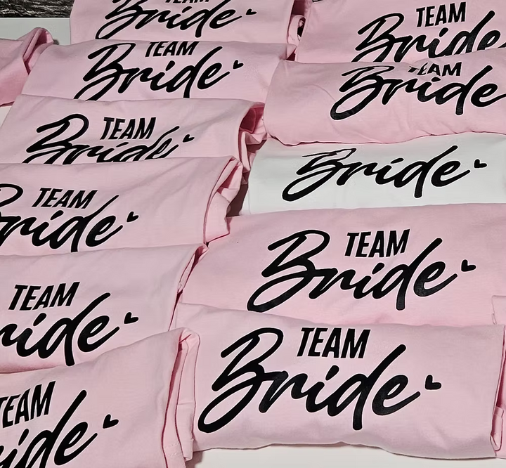 Team Bride shirt cuore lato
