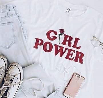 T-shirt girl power rosa