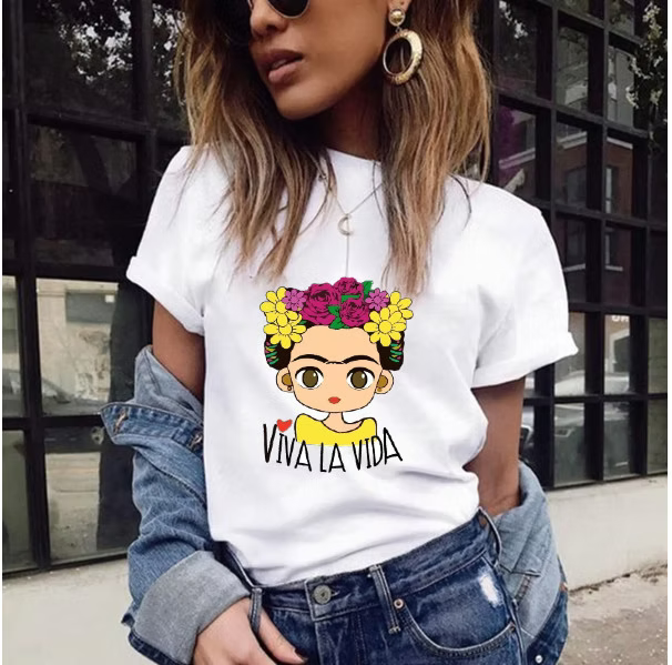 T-shirt Viva la vida yellow