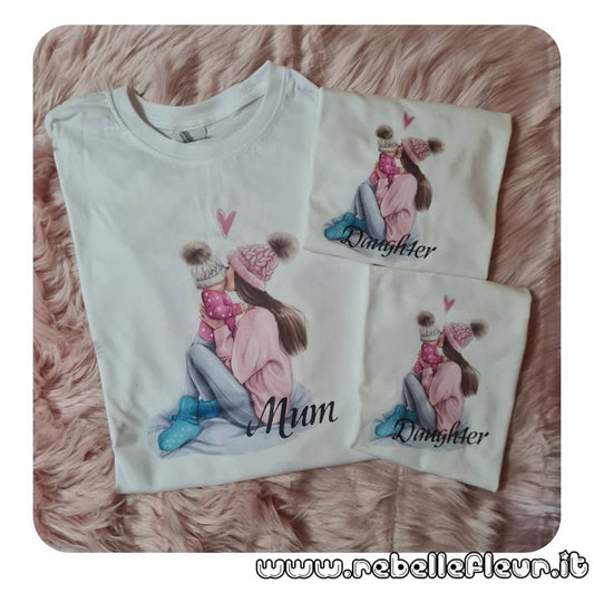 Coppia di T-shirt mum and daughter