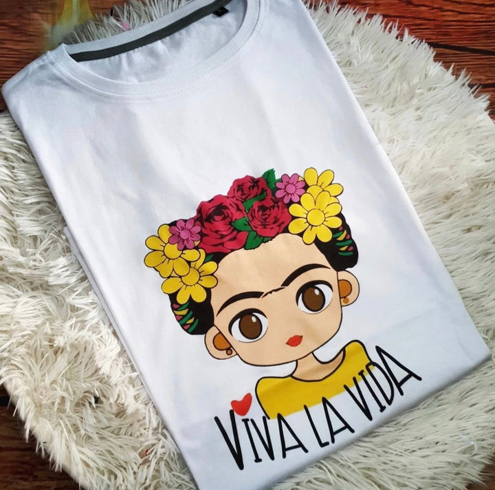 T-shirt Viva la vida yellow