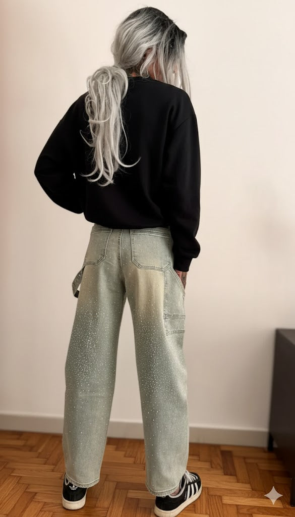 Jeans carpenter glitter sabbiato